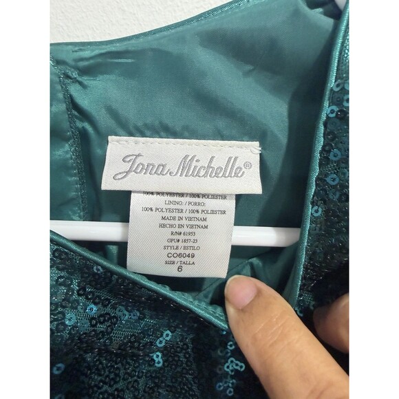 Jona Michelle Big Girl's Sparkling Soutache Sequin Fanciful Dress-Size-6 - Picture 2 of 6